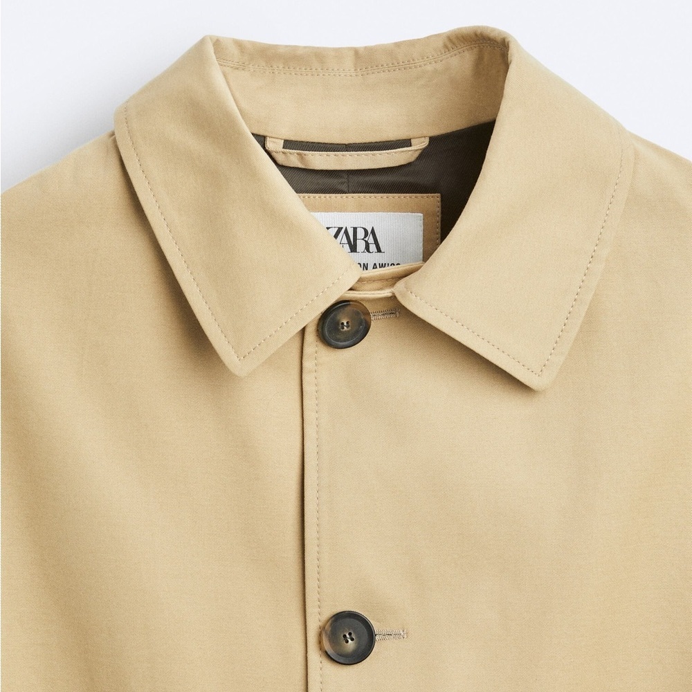 NWT. Zara Men Limited Edition Light Tan Oversized Trench Coat. Size M. - Picture 8 of 12